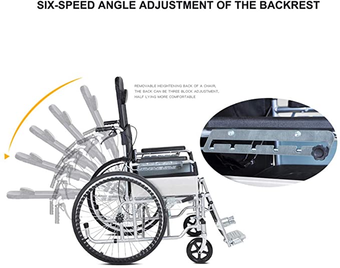 Reclining Wheelchair with Headrest, Footrest