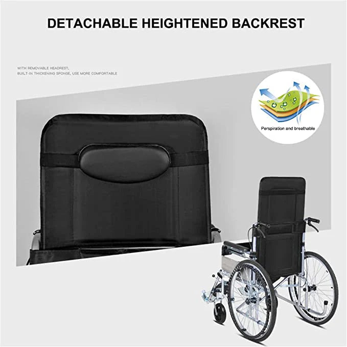 Reclining Wheelchair with Headrest, Footrest