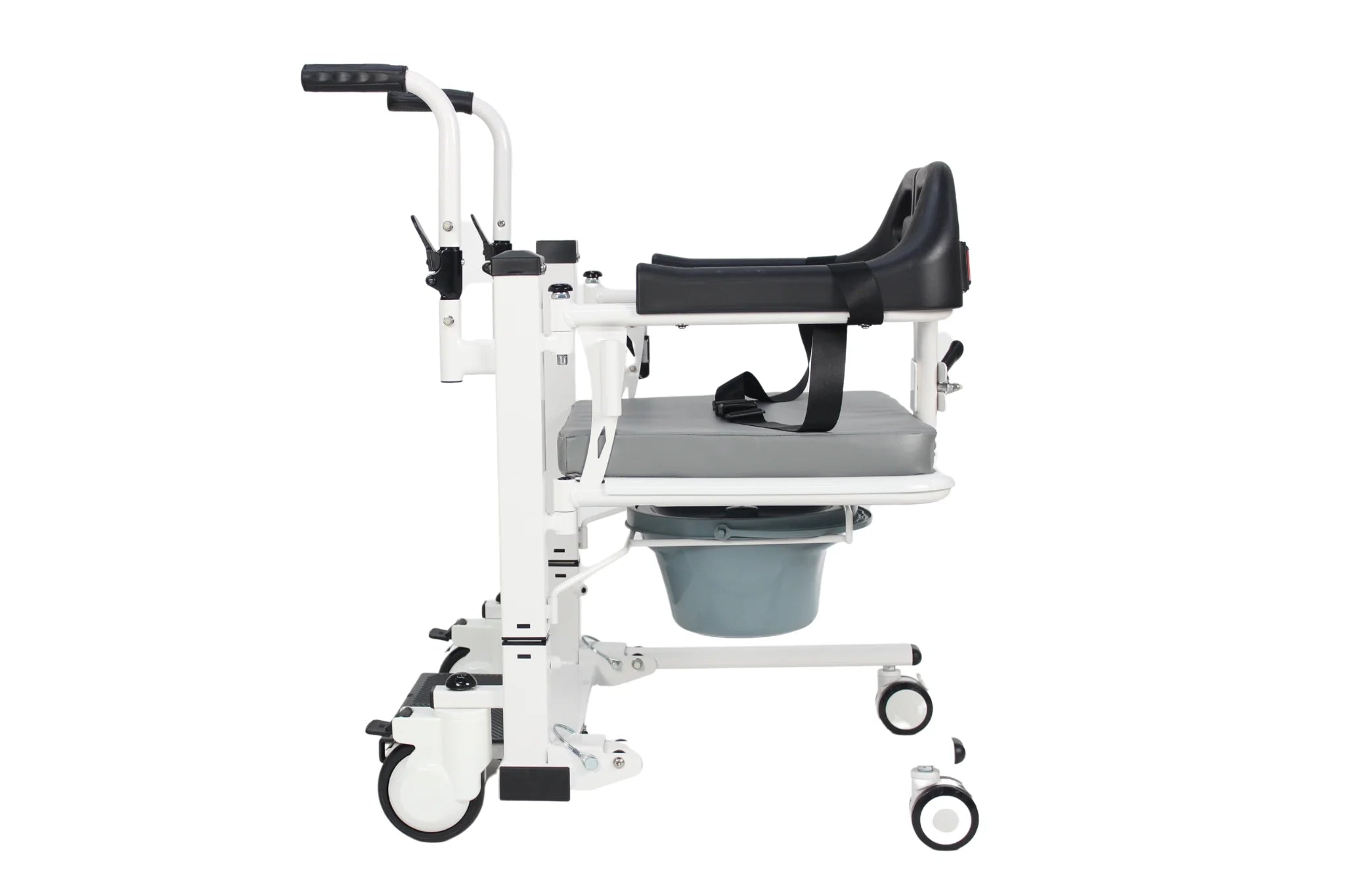 Electric patient transfer commode wheelchair with mouse controller